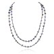 2 Strand Certified Authentic Navajo .925 Sterling Silver Natural Turquoise Lapis Native American Necklace 15585-34