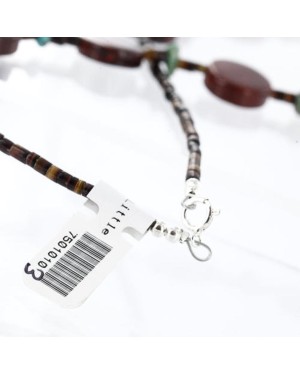 $200 Certified Authentic Navajo .925 Sterling Silver Natural Turquoise Jasper Native American Necklace 371000877272