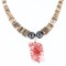 $200 Certified Authentic Navajo .925 Sterling Silver Graduated Melon Shell and Quartz Turquoise Hematite Native American Necklace 15427-1