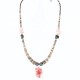 $200 Certified Authentic Navajo .925 Sterling Silver Graduated Melon Shell and Quartz Turquoise Hematite Native American Necklace 15427-1