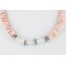 Certified Authentic Navajo .925 Sterling Silver Graduated Melon Shell and Turquoise Native American Necklace 370990907967