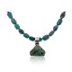 .925 Sterling Silver Certified Authentic Handmade Navajo Native American Natural Turquoise Necklace and Pendant 15003-3-15338