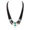 3 Strand .925 Sterling Silver Certified Authentic Navajo Native American Natural Graduated Heishi Spiny Oyster and Natural Turquoise Necklace 15931-550