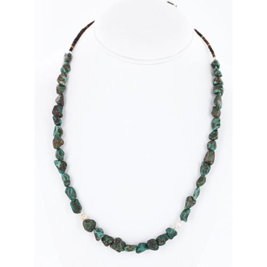Certified Authentic Navajo .925 Sterling Silver Natural Turquoise Native American Necklace 371008927250 Certified Authentic Navajo .925 Sterling Silver Natural Turquoise Native American Necklace 371008927250