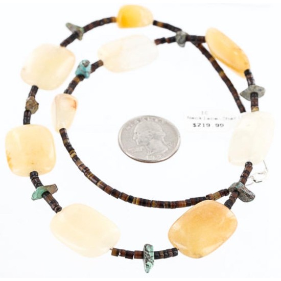 Certified Authentic Navajo .925 Sterling Silver Turquoise CARNELIAN Native American Necklace 15774