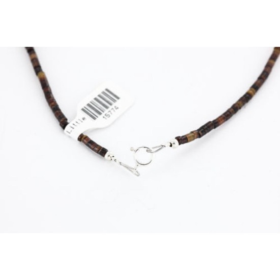 Certified Authentic Navajo .925 Sterling Silver Turquoise CARNELIAN Native American Necklace 15774