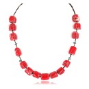 $230 Certified Authentic Navajo .925 Sterling Silver Natural Turquoise Coral Native American Necklace 370994230604