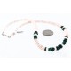 $230 Handmade Certified Authentic Navajo .925 Sterling Silver Graduated Melon Shell and Heishi Malachite Native American Necklace 390762726336