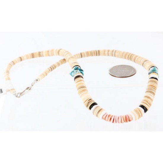 $230 Handmade Certified Authentic Navajo .925 Sterling Silver Graduated Melon Shell and Turquoise Native American Necklace 370996728106 $230 Handmade Certified Authentic Navajo .925 Sterling Silver Graduated Melon Shell and Turquoise Native American Necklace 370996728106