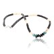 $230 Handmade Certified Authentic Navajo .925 Sterling Silver Heishi and Spiny Disk Onyx Turquoise Native American Necklace 390765186842