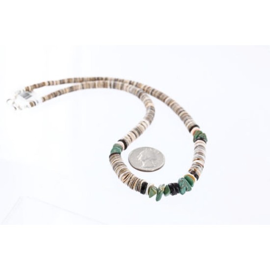 $240 Handmade Certified Authentic Navajo .925 Sterling Silver Graduated SPINY OYSTER Turquoise Native American Necklace 390774868243