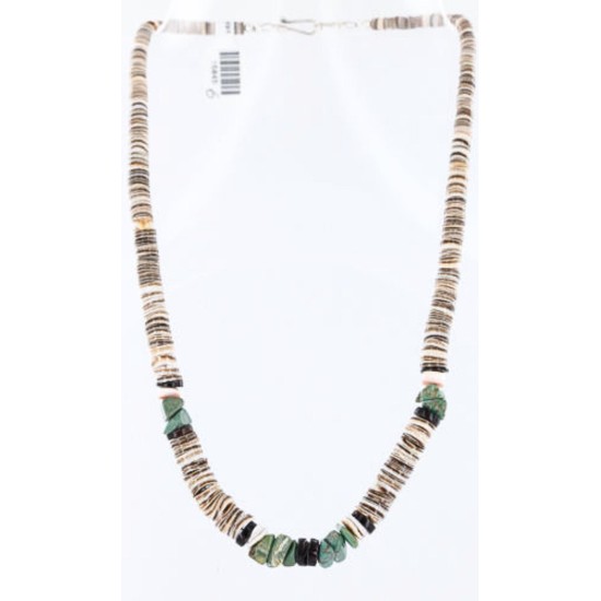 $240 Handmade Certified Authentic Navajo .925 Sterling Silver Graduated SPINY OYSTER Turquoise Native American Necklace 390774868243