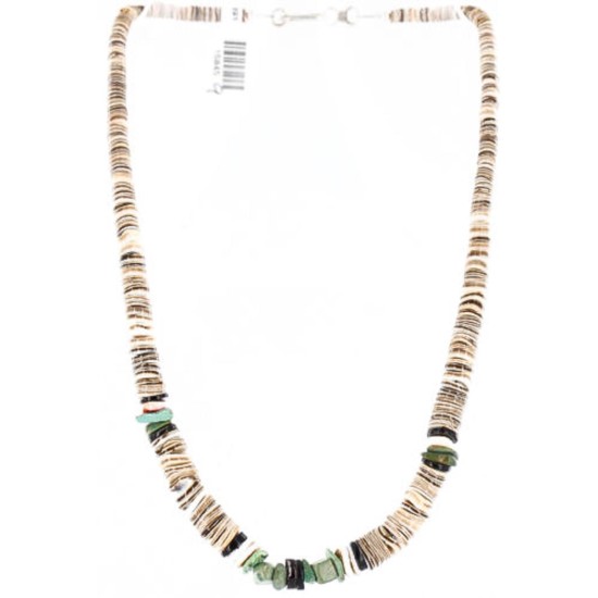 $240 Handmade Certified Authentic Navajo .925 Sterling Silver Graduated Heishi Turquoise Native American Necklace 390771299769