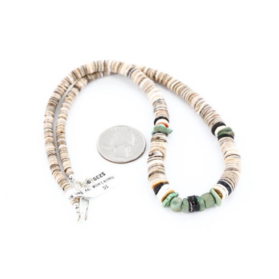 $240 Handmade Certified Authentic Navajo .925 Sterling Silver Graduated Heishi Turquoise Native American Necklace 390771299769