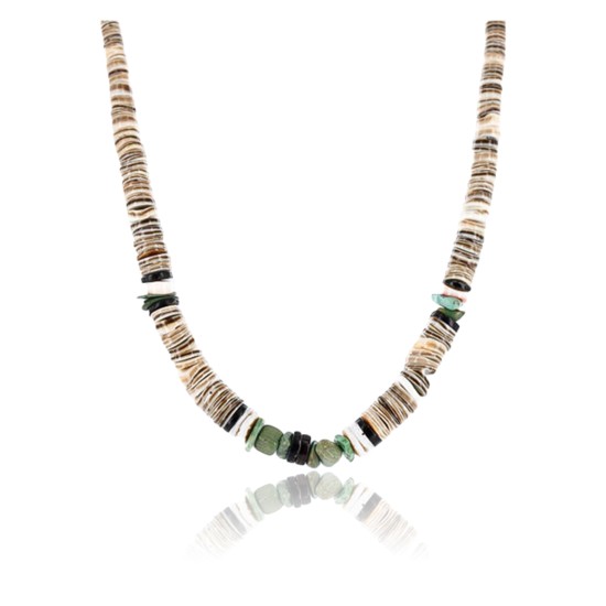$240 Handmade Certified Authentic Navajo .925 Sterling Silver Graduated Heishi Turquoise Native American Necklace 390771299769