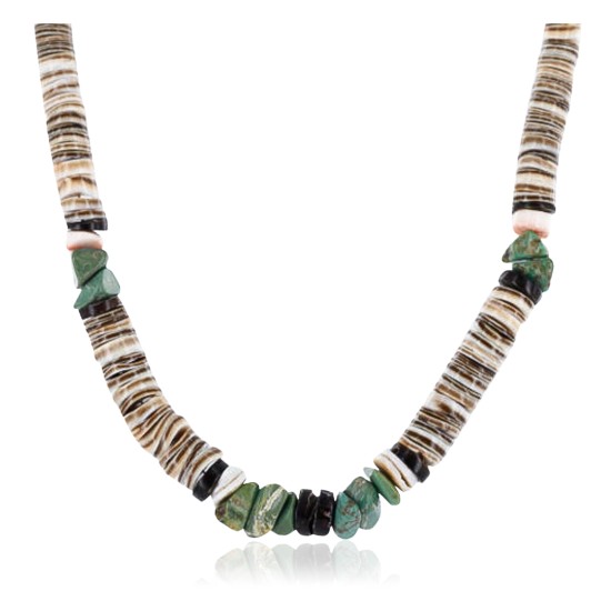 $240 Handmade Certified Authentic Navajo .925 Sterling Silver Graduated SPINY OYSTER Turquoise Native American Necklace 390774868243