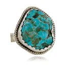 Handmade Navajo .925 Sterling Silver Natural Turquoise Ring 370983506326