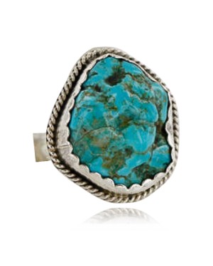 $240 Handmade Certified Authentic Navajo .925 Sterling Silver Natural Turquoise Native American Ring  370983506326