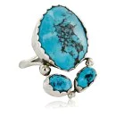 Handmade Navajo .925 Sterling Silver Natural Turquoise Ring 390744443251