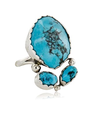 $240 Handmade Certified Authentic Navajo .925 Sterling Silver Natural Turquoise Native American Ring  390744443251