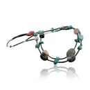 2 Strand Navajo .925 Sterling Silver Necklace with Turquoise and Multicolour Stones 750145-24