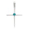 .925 Sterling Silver Handmade Cross Certified Authentic Navajo Natural Turquoise Native American Pendant 24373-1