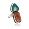 $250 Handmade Certified Authentic Navajo .925 Sterling Silver Turquoise and Spiny Oyster Native American Ring  370990736789