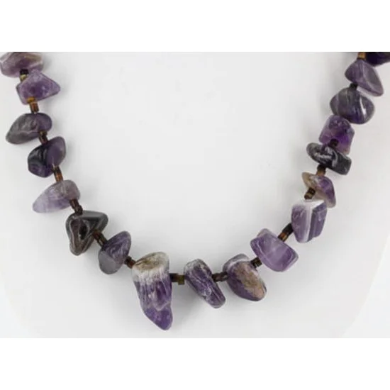 Navajo .925 Sterling Silver Natural Amethyst Heishi Necklace 15824-17 Navajo .925 Sterling Silver Natural Amethyst Heishi Necklace 15824-17