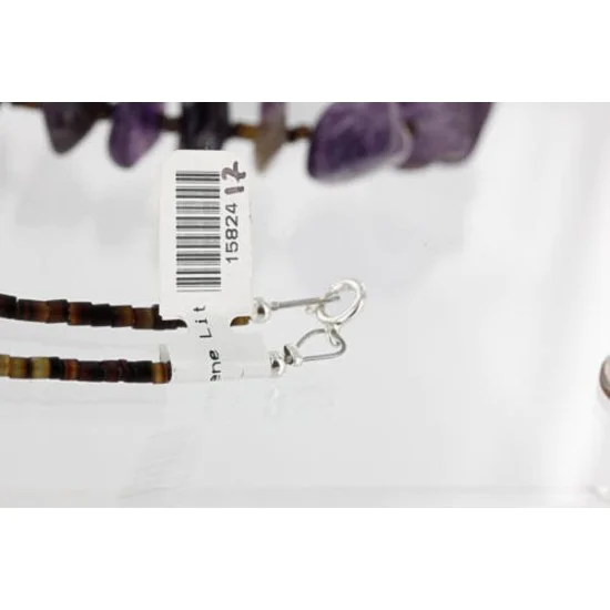 Navajo .925 Sterling Silver Natural Amethyst Heishi Necklace 15824-17 Navajo .925 Sterling Silver Natural Amethyst Heishi Necklace 15824-17