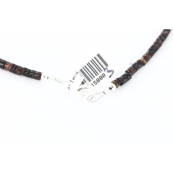 Certified Authentic Navajo .925 Sterling Silver Natural Turquoise Carnelian Native American Necklace 15888-3