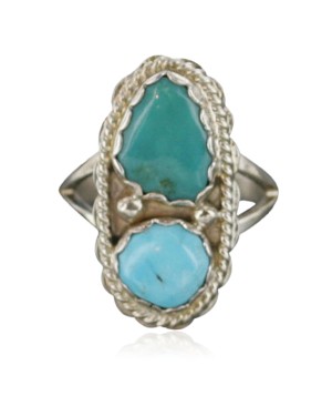 $270 Handmade Certified Authentic Navajo .925 Sterling Silver Natural Turquoise Native American Ring  370966571883