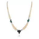 Navajo .925 Sterling Silver Graduated Heishi Turquoise and Amethyst Necklace 25238