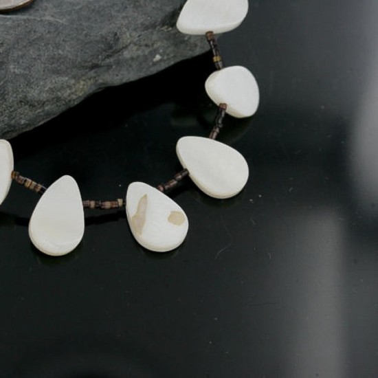 Certified Authentic Navajo .925 Sterling Silver Natural Mother Of Pearl Heishi Native American Necklace 15215-13 Certified Authentic Navajo .925 Sterling Silver Natural Mother Of Pearl Heishi Native American Necklace 15215-13