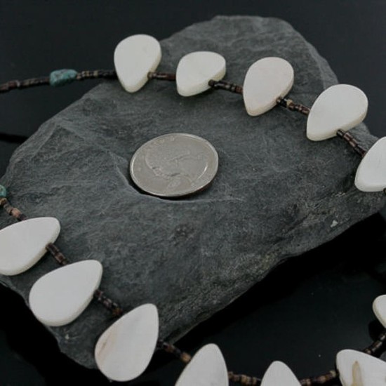 Certified Authentic Navajo .925 Sterling Silver Natural Mother Of Pearl Heishi Native American Necklace 15215-13 Certified Authentic Navajo .925 Sterling Silver Natural Mother Of Pearl Heishi Native American Necklace 15215-13