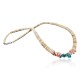 $290 Handmade Certified Authentic Navajo .925 Sterling Silver Graduated Melon Shell and Turquoise Native American Necklace 390742402073