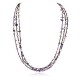 3 Strand Certified Authentic .925 Sterling Silver Navajo Natural Turquoise and Amethyst Native American Necklace 15984-41
