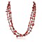 3 Strand Certified Authentic Navajo .925 Sterling Silver Coral Native American Necklace 750174