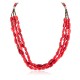 3 Strand Certified Authentic Navajo .925 Sterling Silver Coral Native American Necklace 790106-1