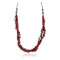 3 Strand Certified Authentic Navajo .925 Sterling Silver Coral Natural Turquoise Twisted Native American Necklace 15937-104