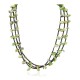 3 Strand Certified Authentic Navajo .925 Sterling Silver Natural Green Agate Native American Necklace 750106-441