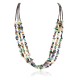 3 Strand Certified Authentic Navajo .925 Sterling Silver Natural Multicolor Stones Native American Necklace  25318