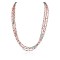 3 Strand Certified Authentic Navajo .925 Sterling Silver Natural Pink Quartz Native American Necklace 15649-115