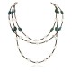 3 Strand Certified Authentic Navajo .925 Sterling Silver Natural Turquoise and Mother of Pearl Native American Necklace 15850-181