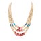 3 Strand Certified Authentic Navajo .925 Sterling Silver Natural Turquoise Coral Graduated Melon Shell Native American Necklace 15846-0
