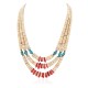 3 Strand Certified Authentic Navajo .925 Sterling Silver Natural Turquoise Coral Graduated Melon Shell Native American Necklace 15846-0 3 Strand Certified Authentic Navajo .925 Sterling Silver Natural Turquoise Coral Graduated Melon Shell Native American Necklace 15846-0