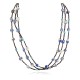 3 Strand Certified Authentic Navajo .925 Sterling Silver Natural Turquoise Lapis Native American Necklace 18110-40