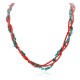 3 Strand Certified Authentic Navajo .925 Sterling Silver Natural Turquoise Native American Necklace 15960