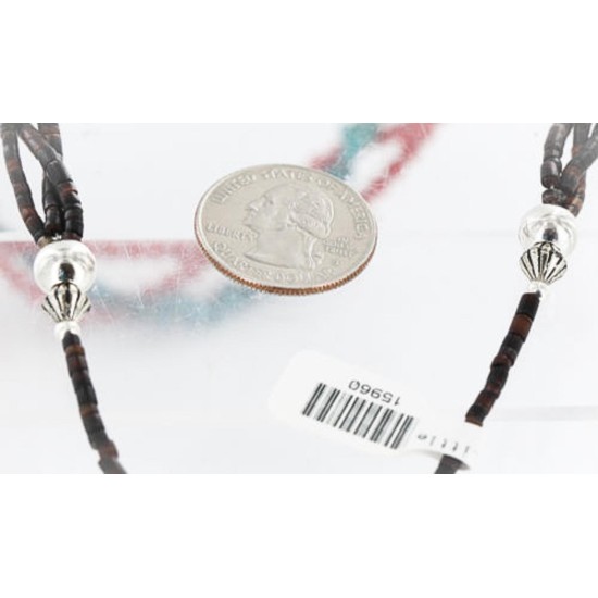 3 Strand Certified Authentic Navajo .925 Sterling Silver Natural Turquoise Native American Necklace 15960