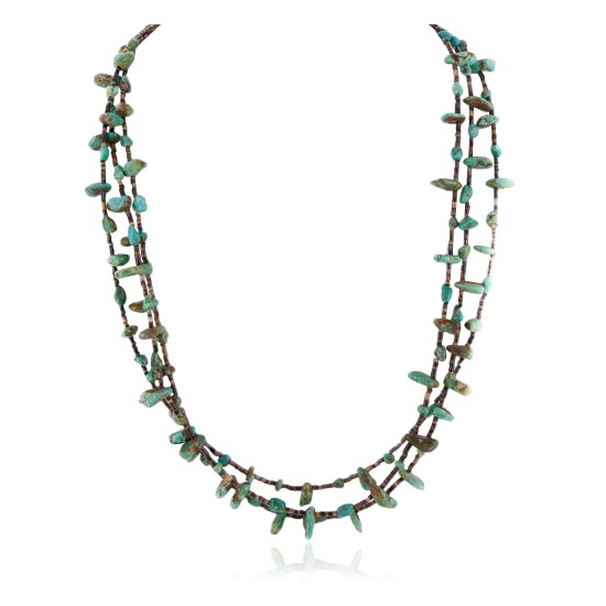 3 Strand Certified Authentic Navajo .925 Sterling Silver Natural Turquoise Native American Necklace 750107-41 3 Strand Certified Authentic Navajo .925 Sterling Silver Natural Turquoise Native American Necklace 750107-41