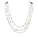 3 Strand Certified Authentic Navajo Natural Mother of Pearl Native American Necklace 17053